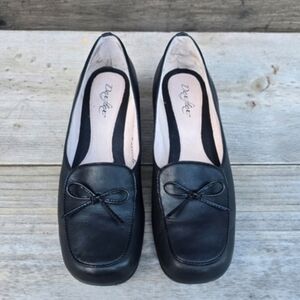 Dexflex Dexter 90s Minimalist Revival Black Leather Comfort Wedge Loafer 7.5M